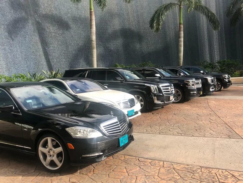 Luxury SUV and Sedan fleet at Baha Mar Resort, Cable Beach, Nassau, Bahamas