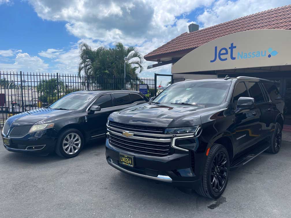 SUV and CUV pick up at Jet Nassau, FBO in Nassau Bahamas